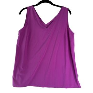 Eddie Bauer Stretch Purple Pullover V-Neck Performance Athletic Tank Top Sport M